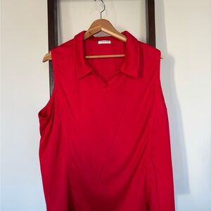 Vibrant Red Golf Tank Top, EUC, Plus Size, Women’s XXXL